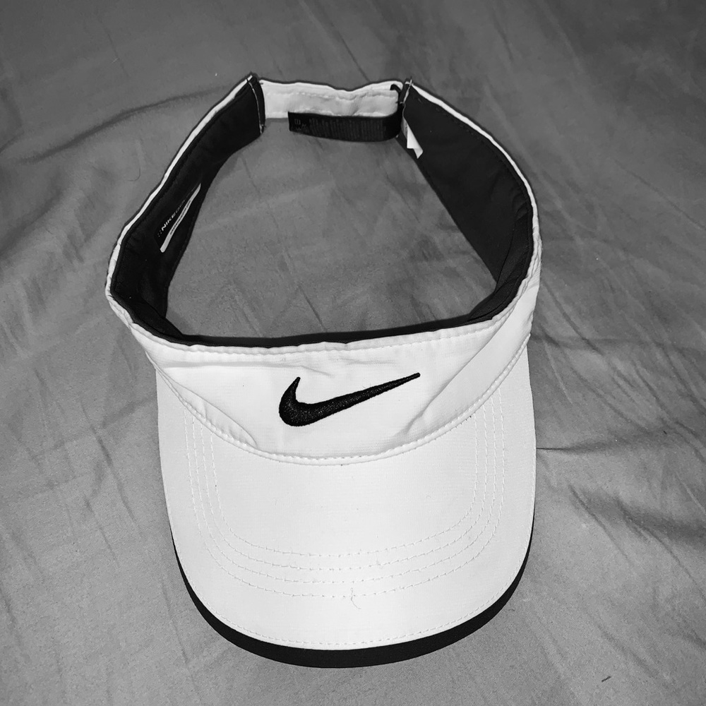 Nike White and Black Visor